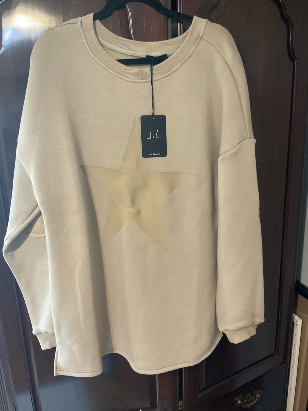 NWT Contemporary brand Jon Appparel, size Large, cream in color